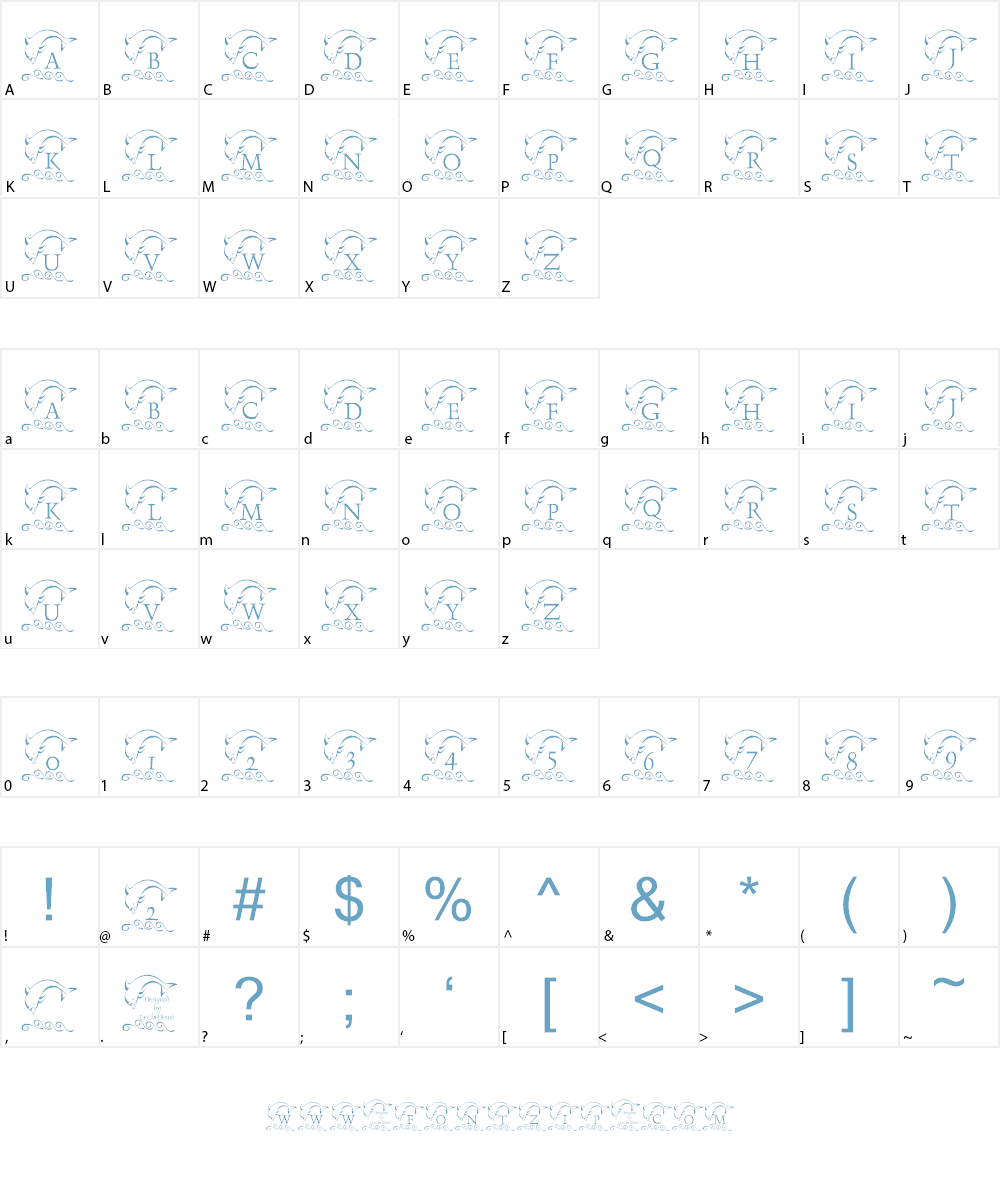 LCR Playful Dolphin Font Character